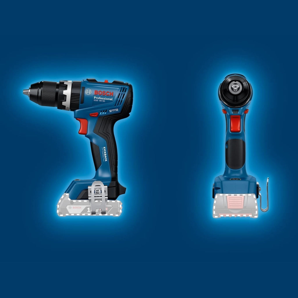 Bosch Professional 18V System Trapano-avvitatore a batteria GSB 18V-65 (motore brushless, lunghezza della testa 175, incl. 2 batterie ProCORE18V 4.0Ah, L-BOXX)
