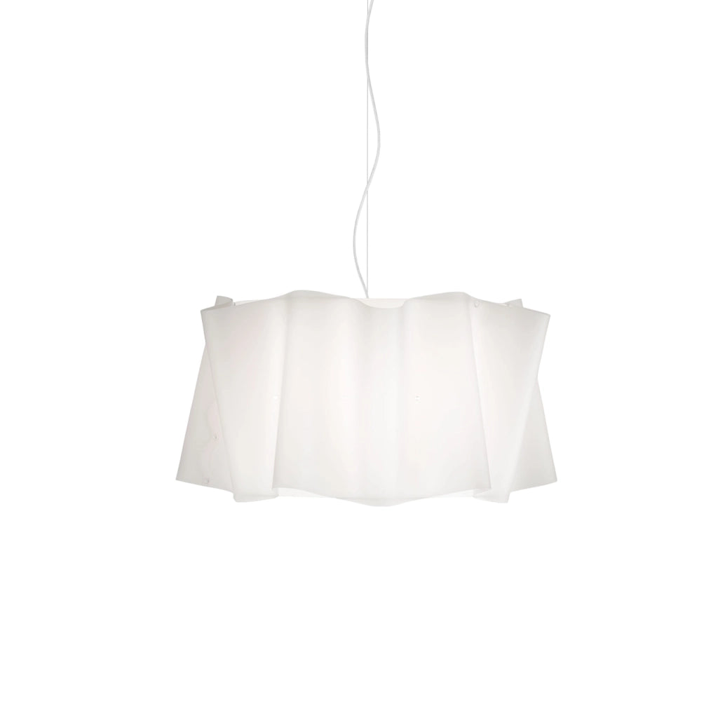 Lampadario Moderno Folio Polilux ® Bianco E Metallo Cromo 5 Luci E27