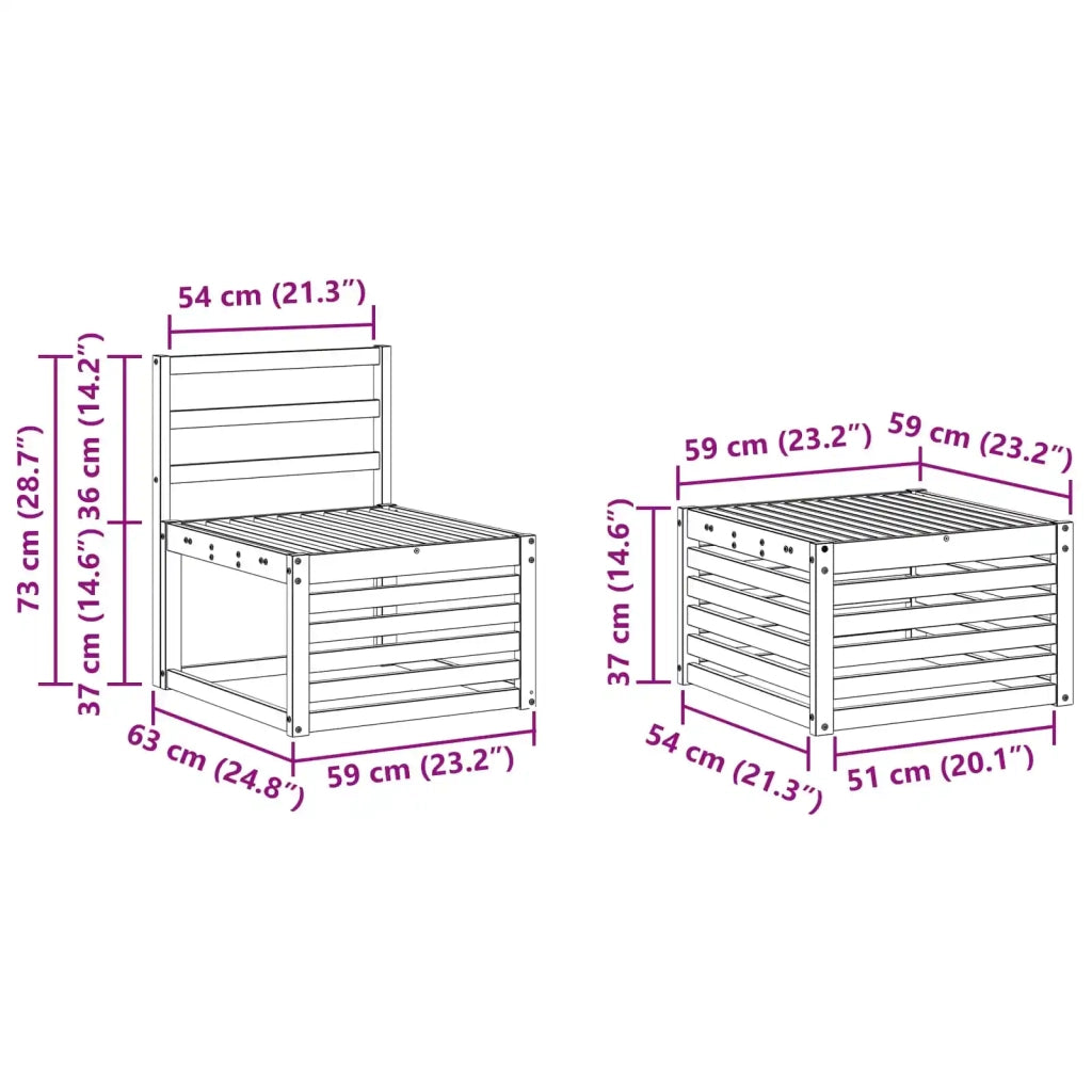 Set divani 7 pcs Naturale Legno di Acacia Massello 3374404