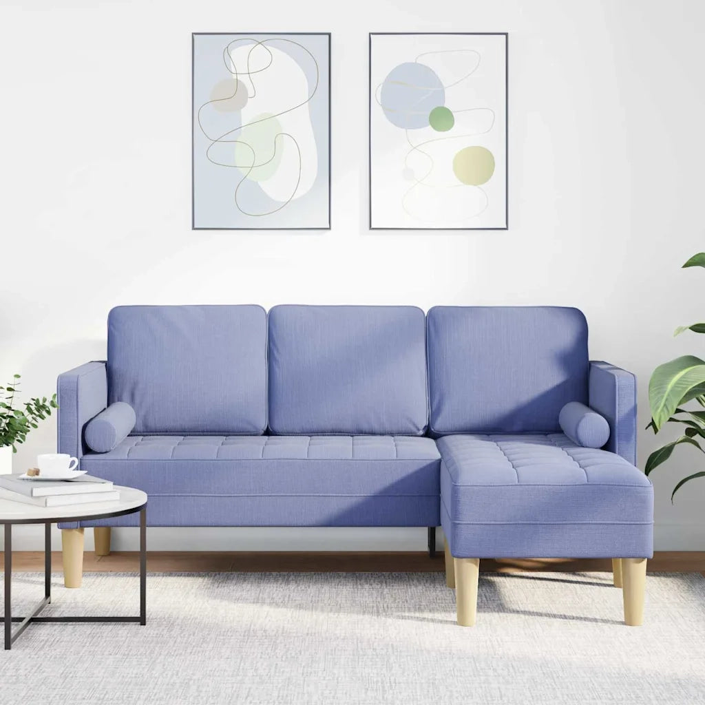 Set di Divano | Divano da soggiorno | Sofa con cuscino Blu jeans Poliestere