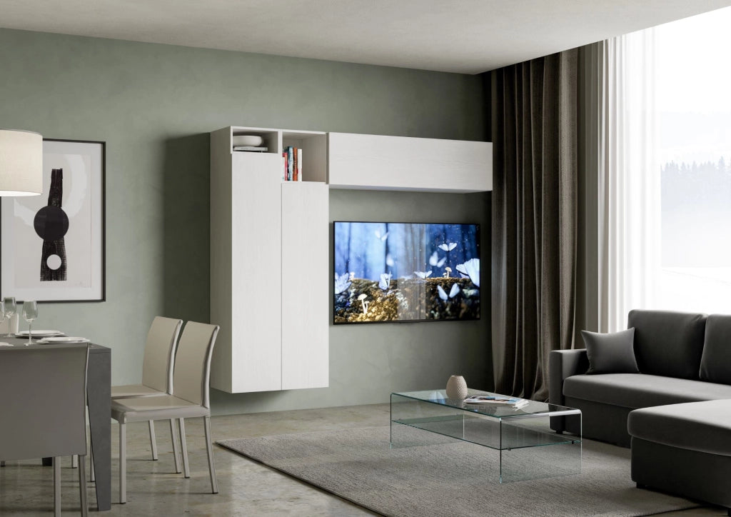 Composizione parete soggiorno A21B L.234 H.194 P.39,2 Optional Libreria h.30 € 94
