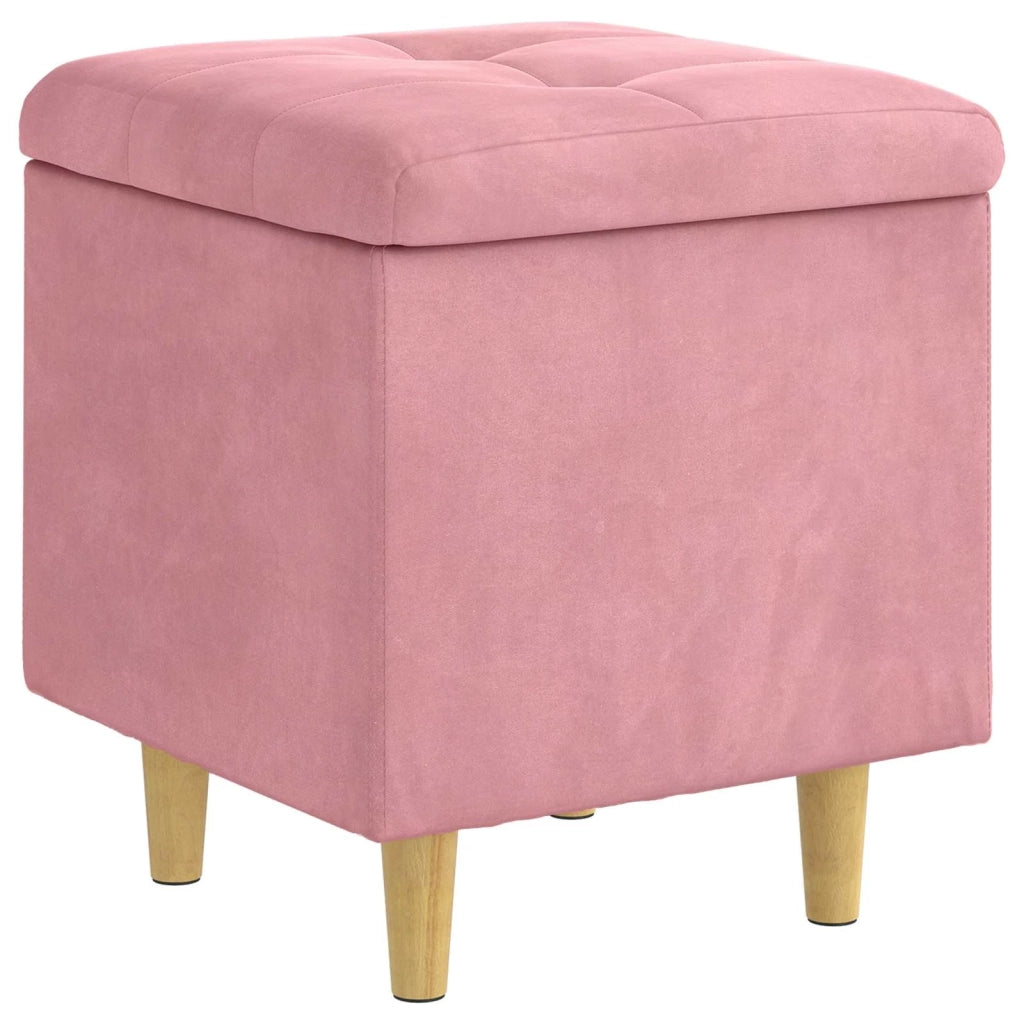 Pouf contenitore con cuscino Rosa 40 x 40 x 45 cm Velluto 876813