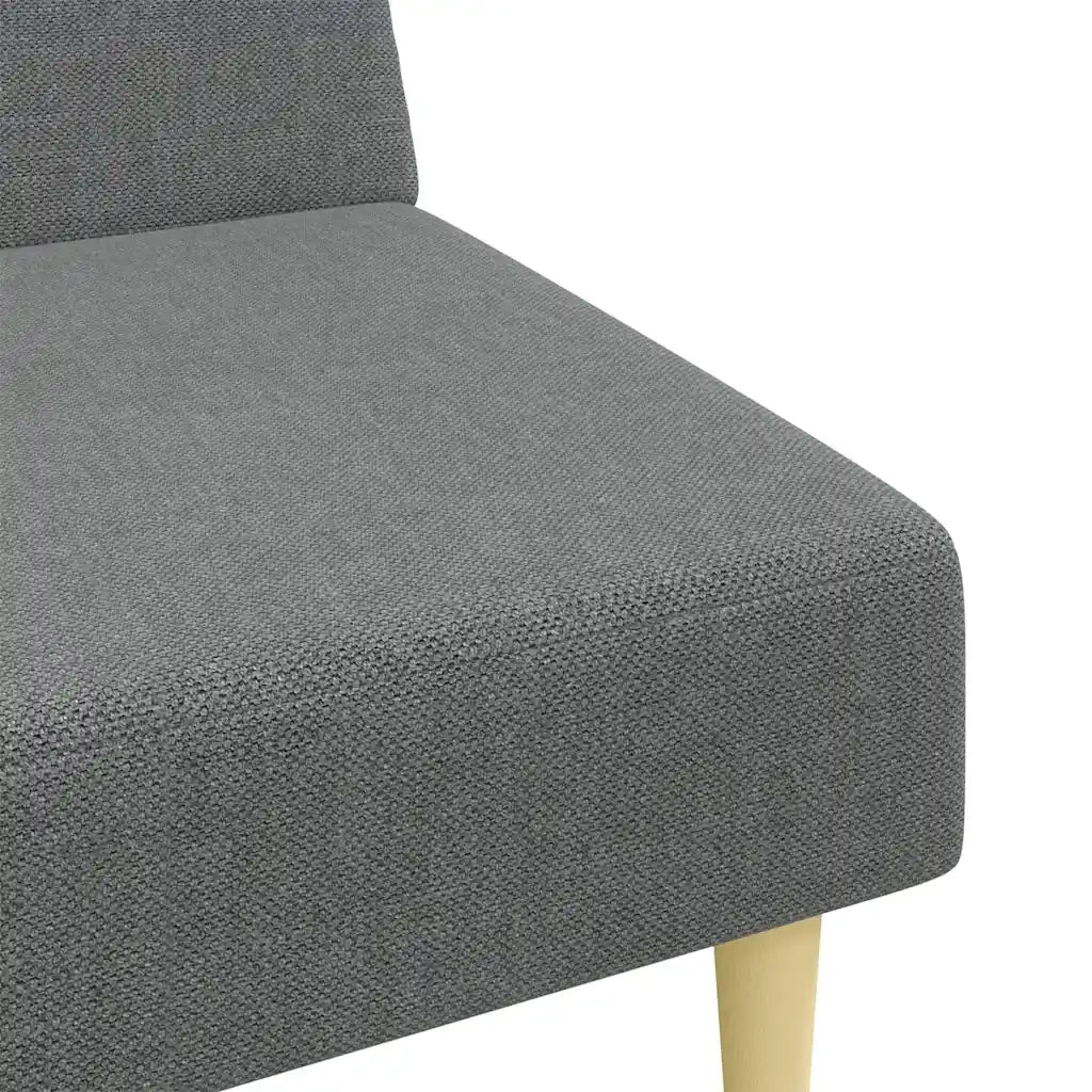 Divano Letto 2 Posti con Poggiapiedi-Sofa Letto 2 Posti-Daybed Grigio Scuro in Tessuto 864717