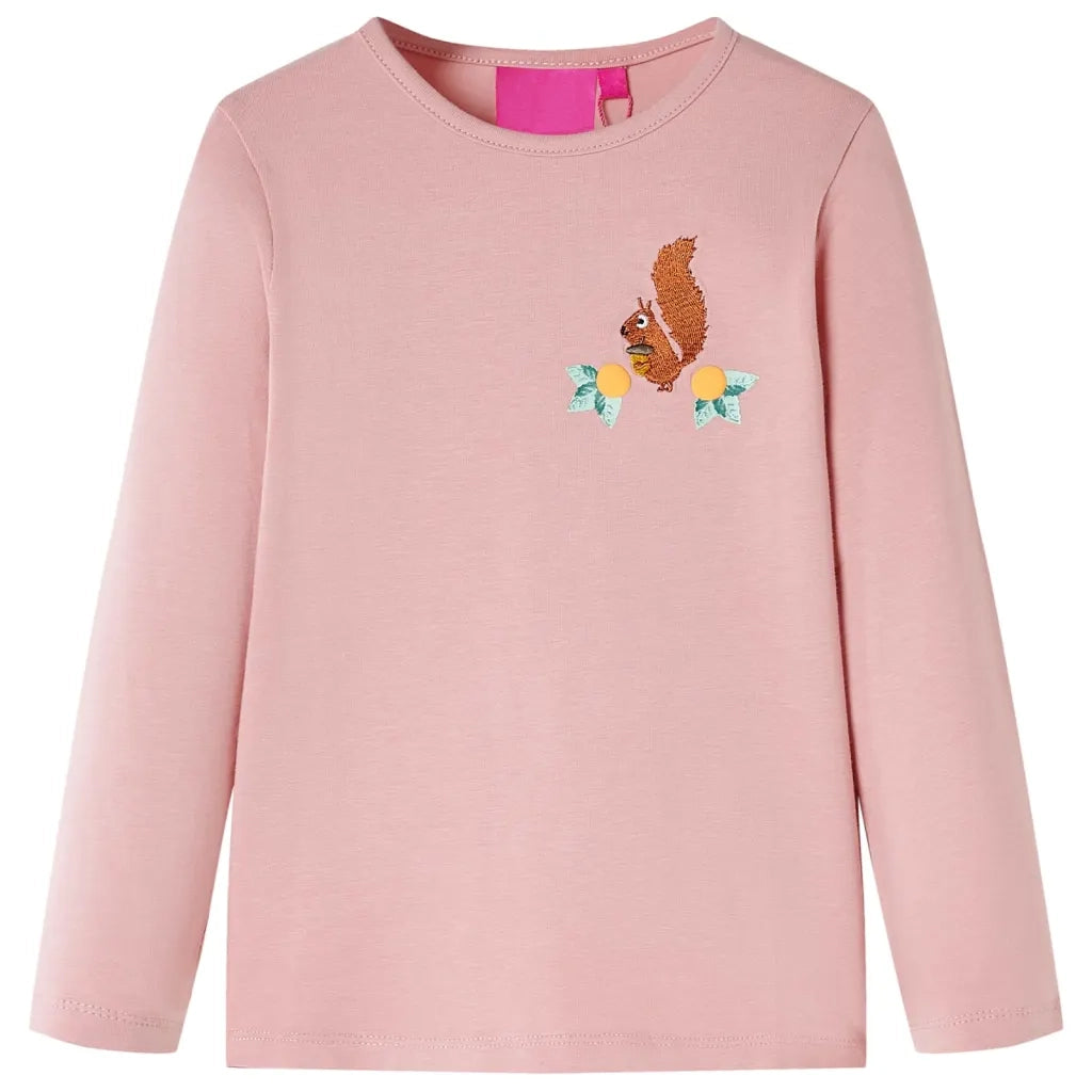 Maglietta da Bambina a Maniche Lunghe Rosa Chiaro 104cod mxl 132381