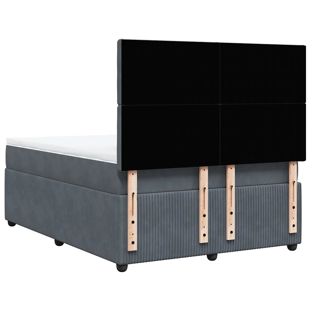Giroletto a Molle con Materasso Grigio Scuro 160x200 cm Velluto 3294695