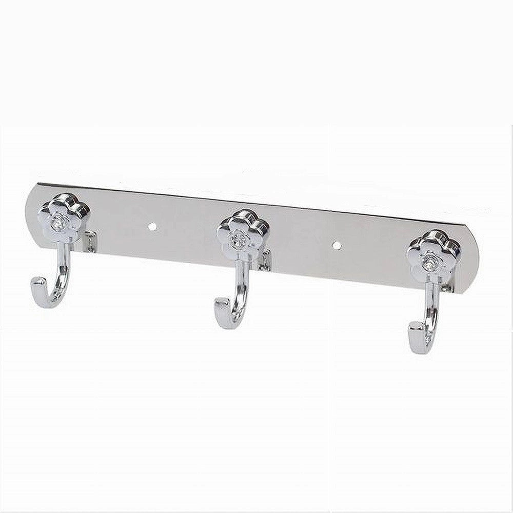 Trade Shop - Appendino 3 Ganci Fiori Fissaggio Parete Multiuso Acciaio Viti 25x7.5cm 52673 -