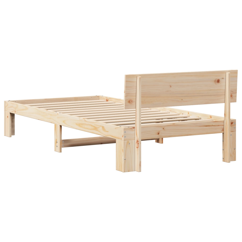 Struttura del letto con testiera 80x200 cm in legno massello di pino