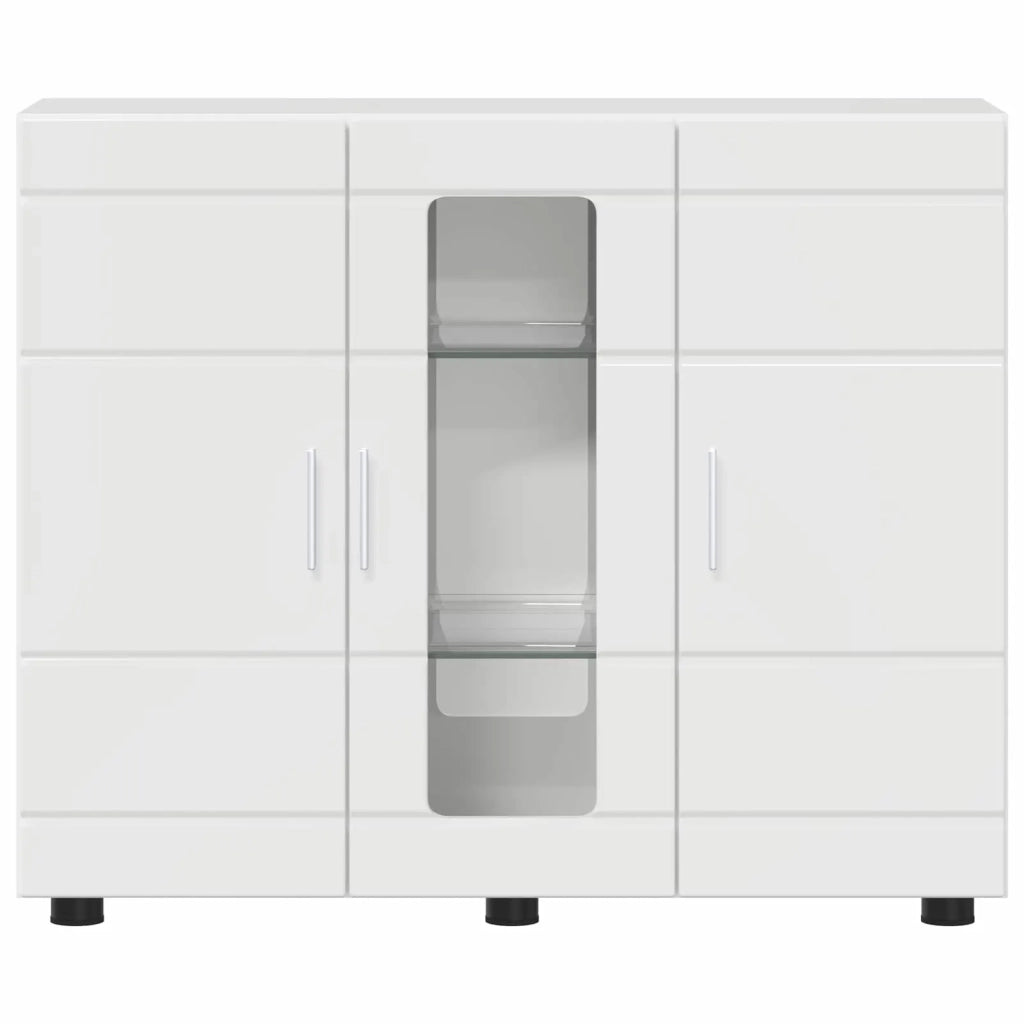 Armadio in Legno Bianco Lucido 88,5 x 30,5 x 73 cm