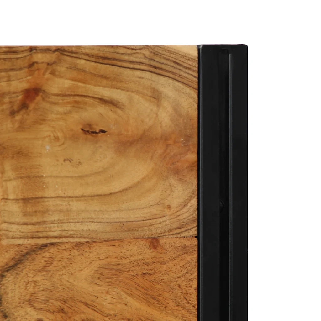 Testiera-Testata-Testiera Decorativa 100 cm in Legno Massello di Acacia e Ferro