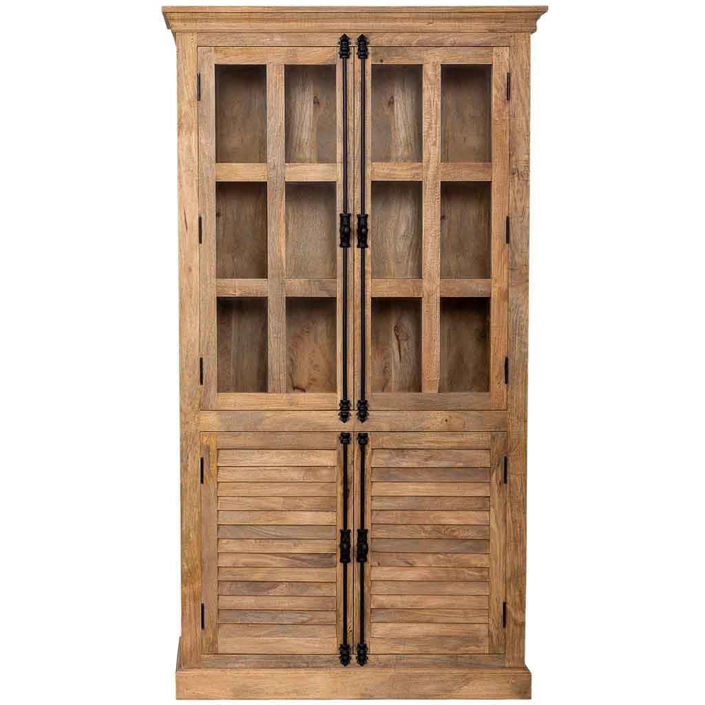 Vetrina in legno con 4 ante marroni, 110x45x200 cm