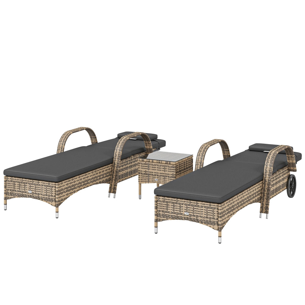 Set 2 Lettini Bagnosole con Materasso e Tavolino ¨C zephmum ¨C Grigio Scuro