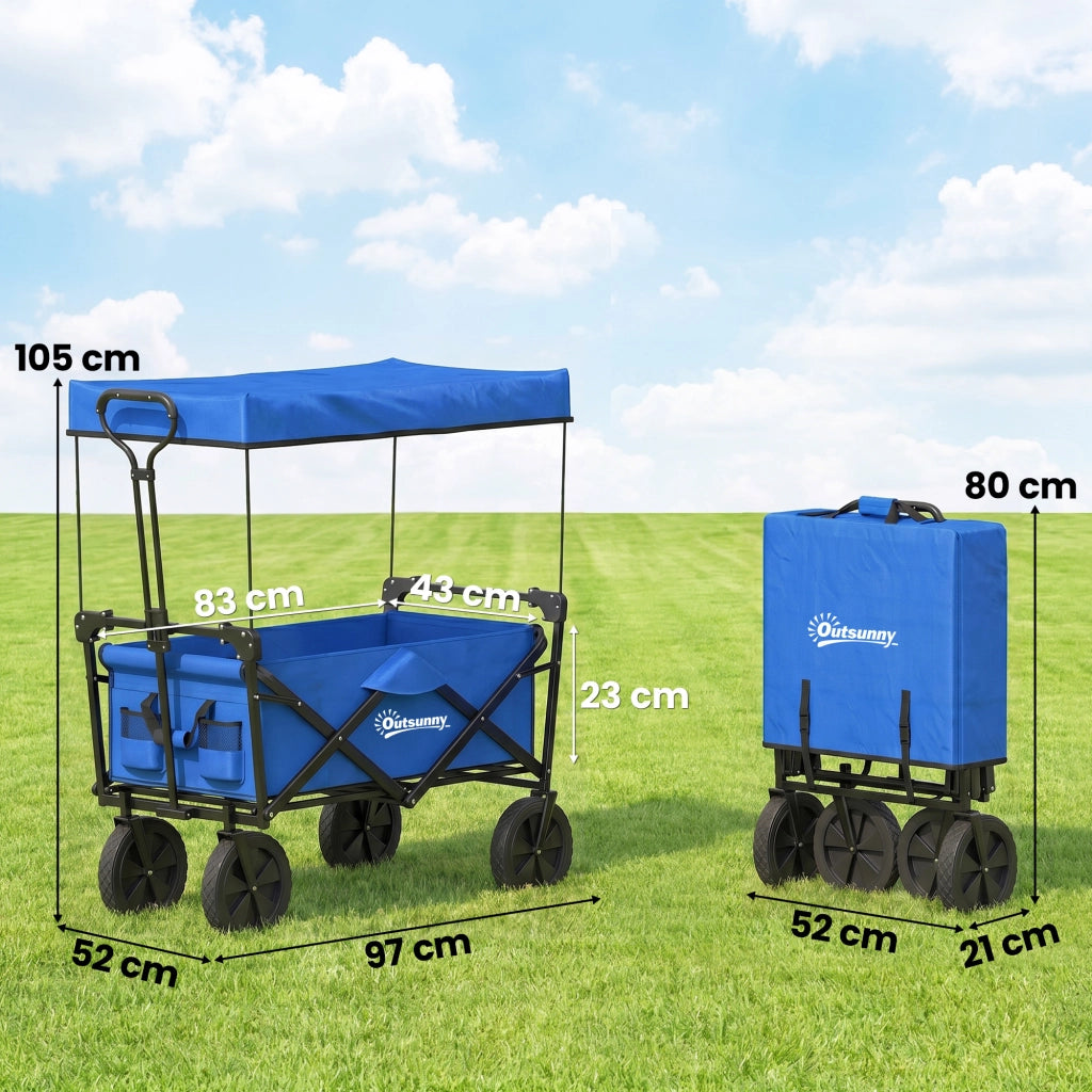 Carrello Pieghevole con Telo e Borsa Trasporto ¨C Zephmum ¨C Blu, 100 kg