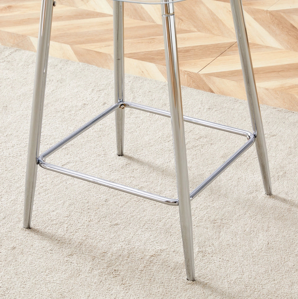 Sgabelli da bar set da 2 66,5 x 48 x 37 cm plastica trasparente metallo argento