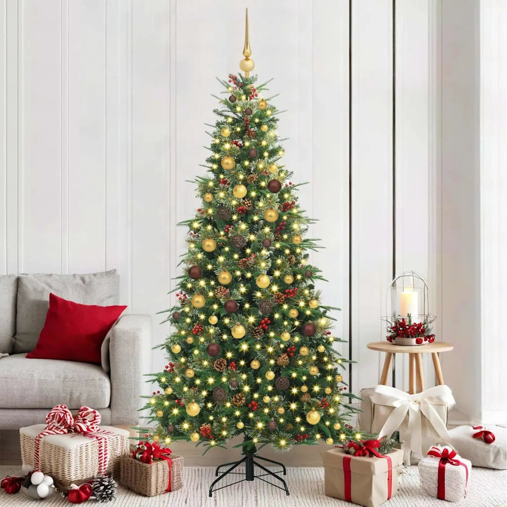 Albero di Natale Artificiale con Rami Pieghevoli Verde 210 cm 3397429