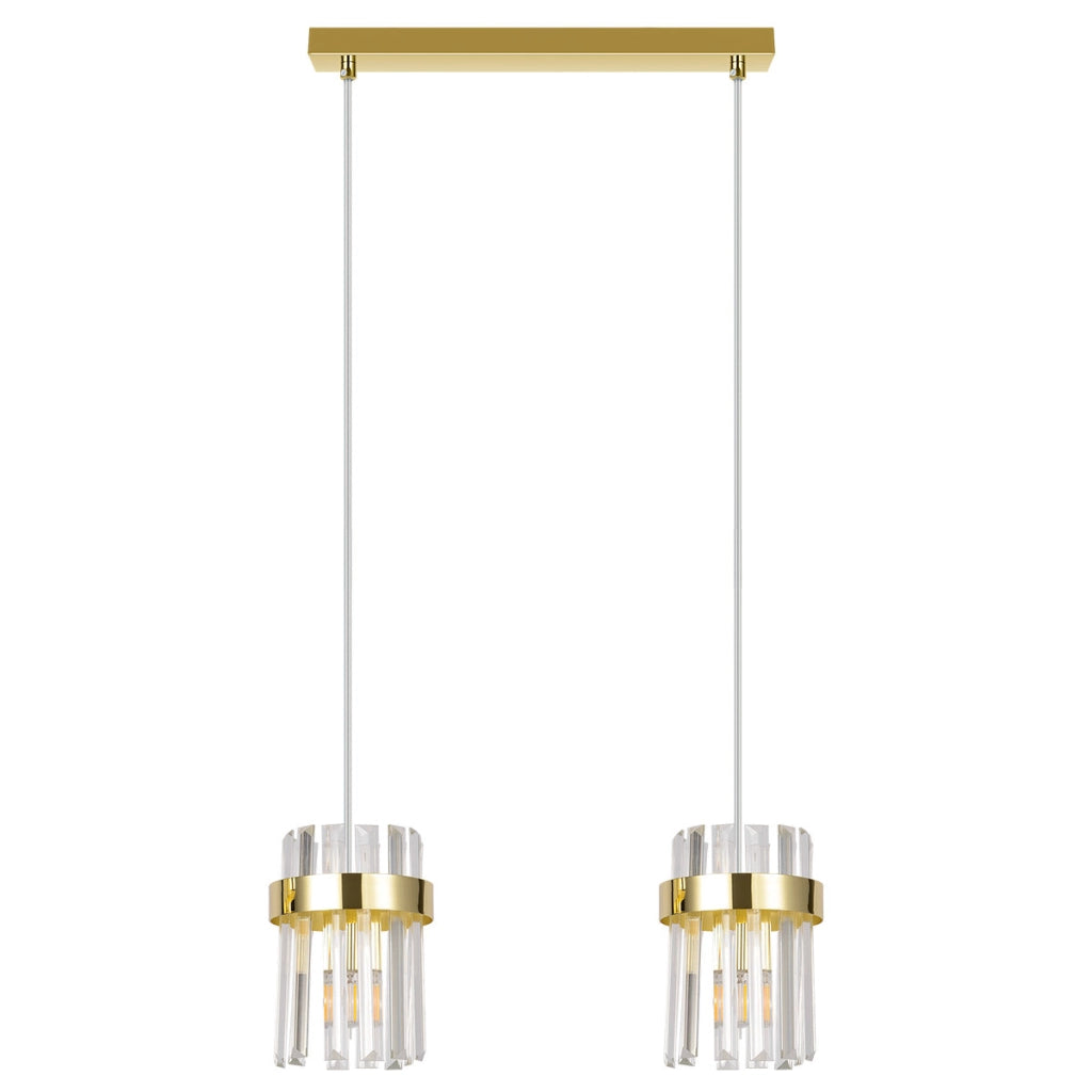 Lampada a sospensione moderna oro 40cm Vetro 2xE14