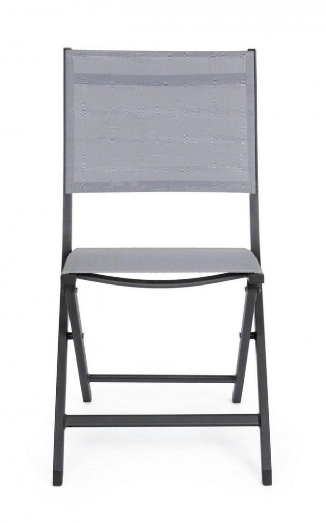 Set 4 Sedie Pieghevole da Giardino 47x57x88h cm Elin Antracite