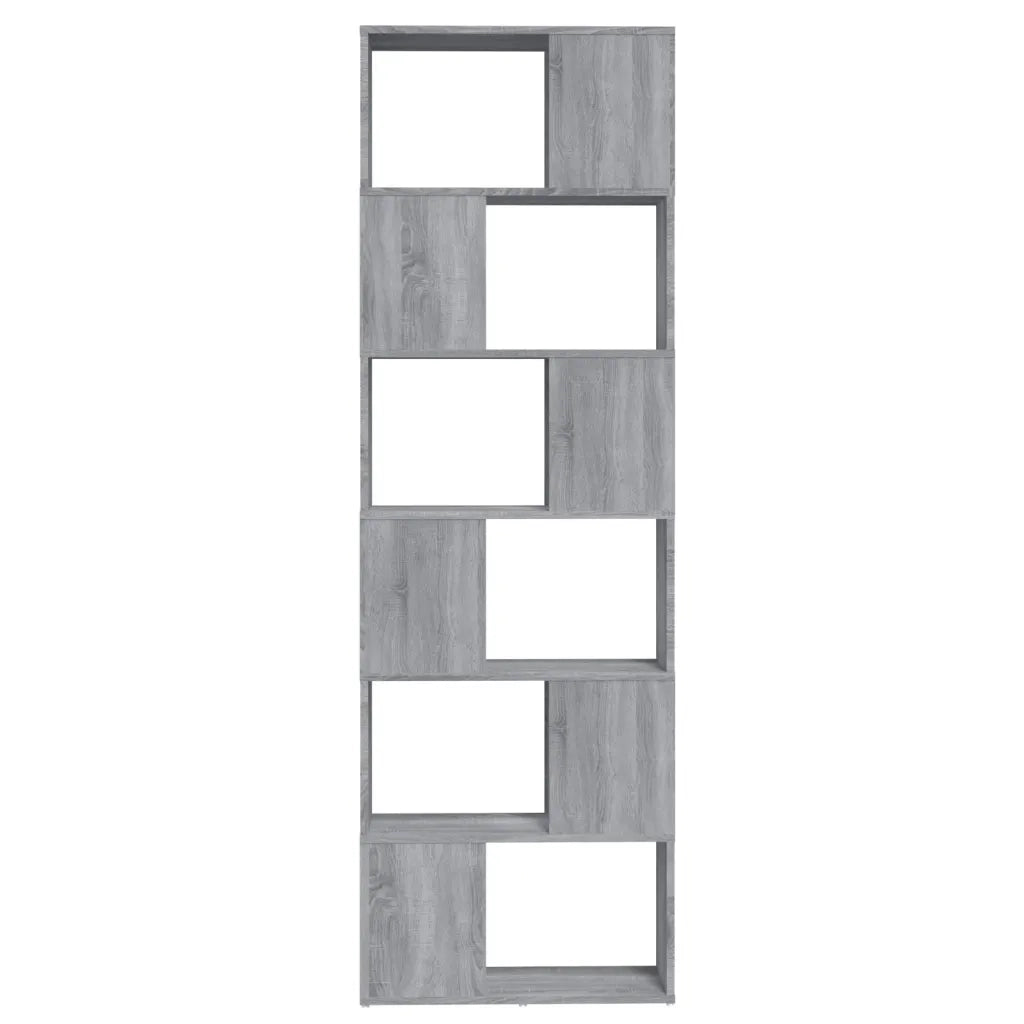 Libreria Divisorio-Scaffale per Libri-Mobile di Stoccaggio Grigio Sonoma 60x24x186 cm