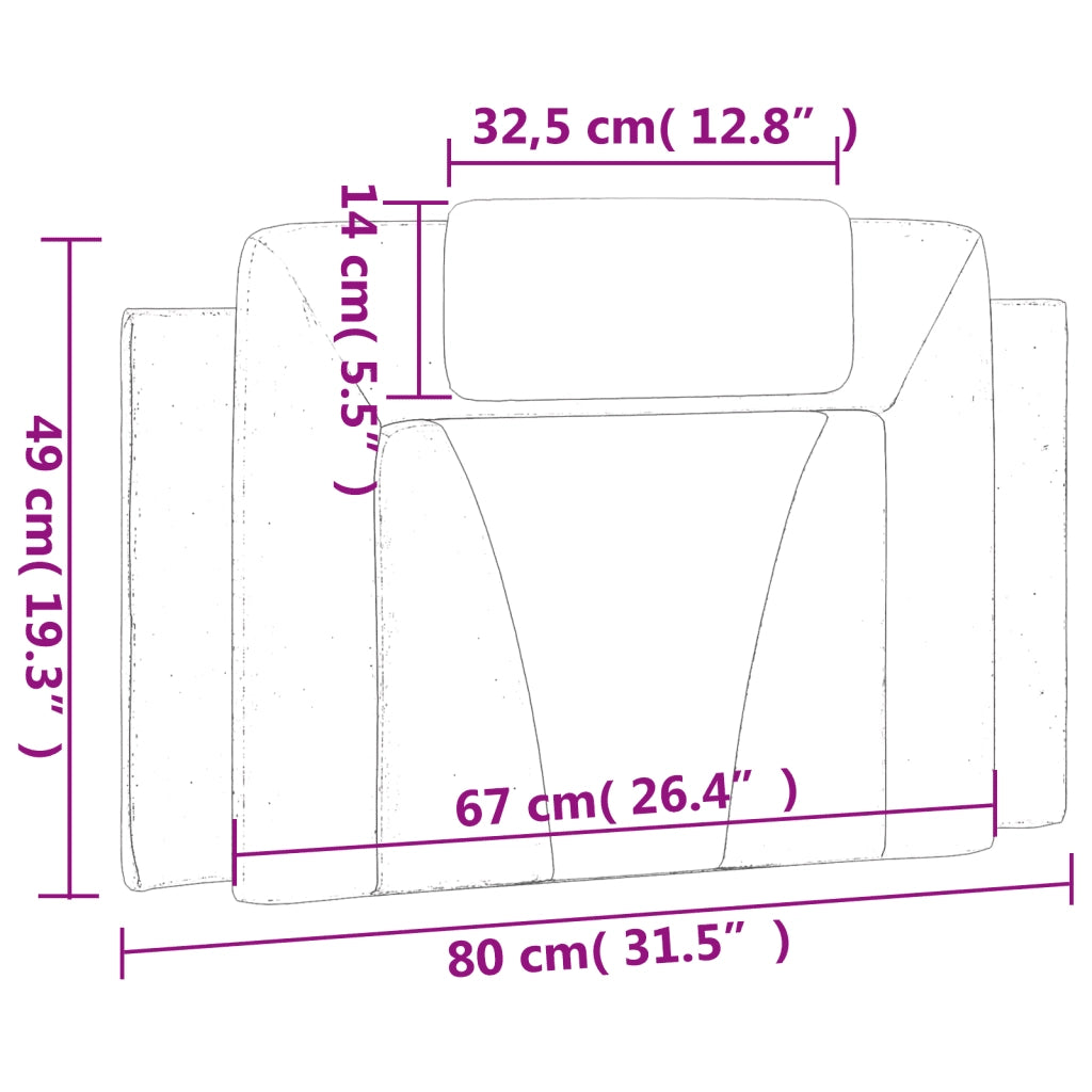 Cuscino Testiera Viana Cappuccino 80 cm in Similpelle 374764