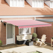 Tenda Retrattile Manuale Righe Rosse e Bianche 400x300 cm
