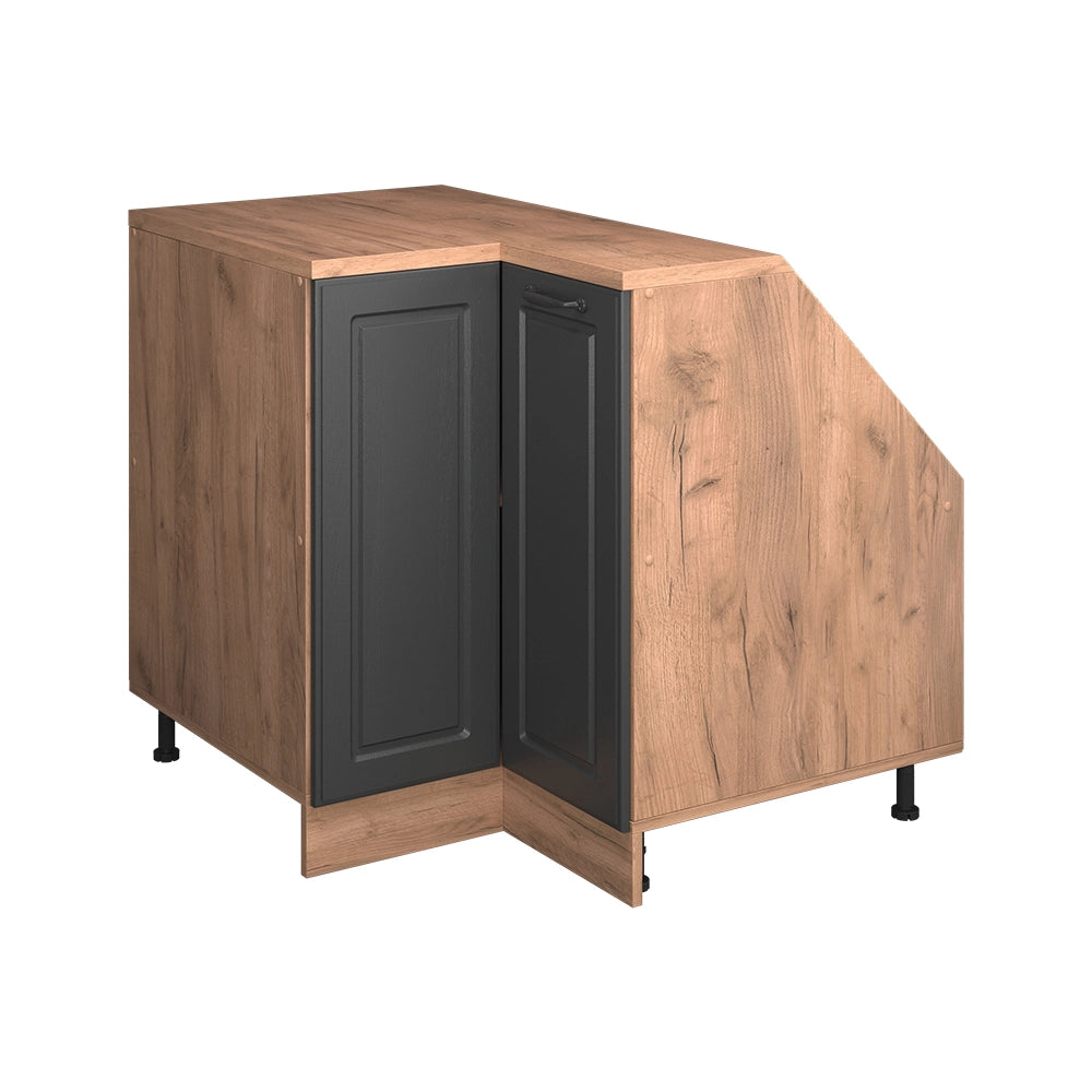 Mobile sottotetto Mobile angolare Rion Antracite rustico/Rovere dorato 75.6 x 83.8 cm con 1 porta, carcassa dell’armadio profondità 60 cm Vicco