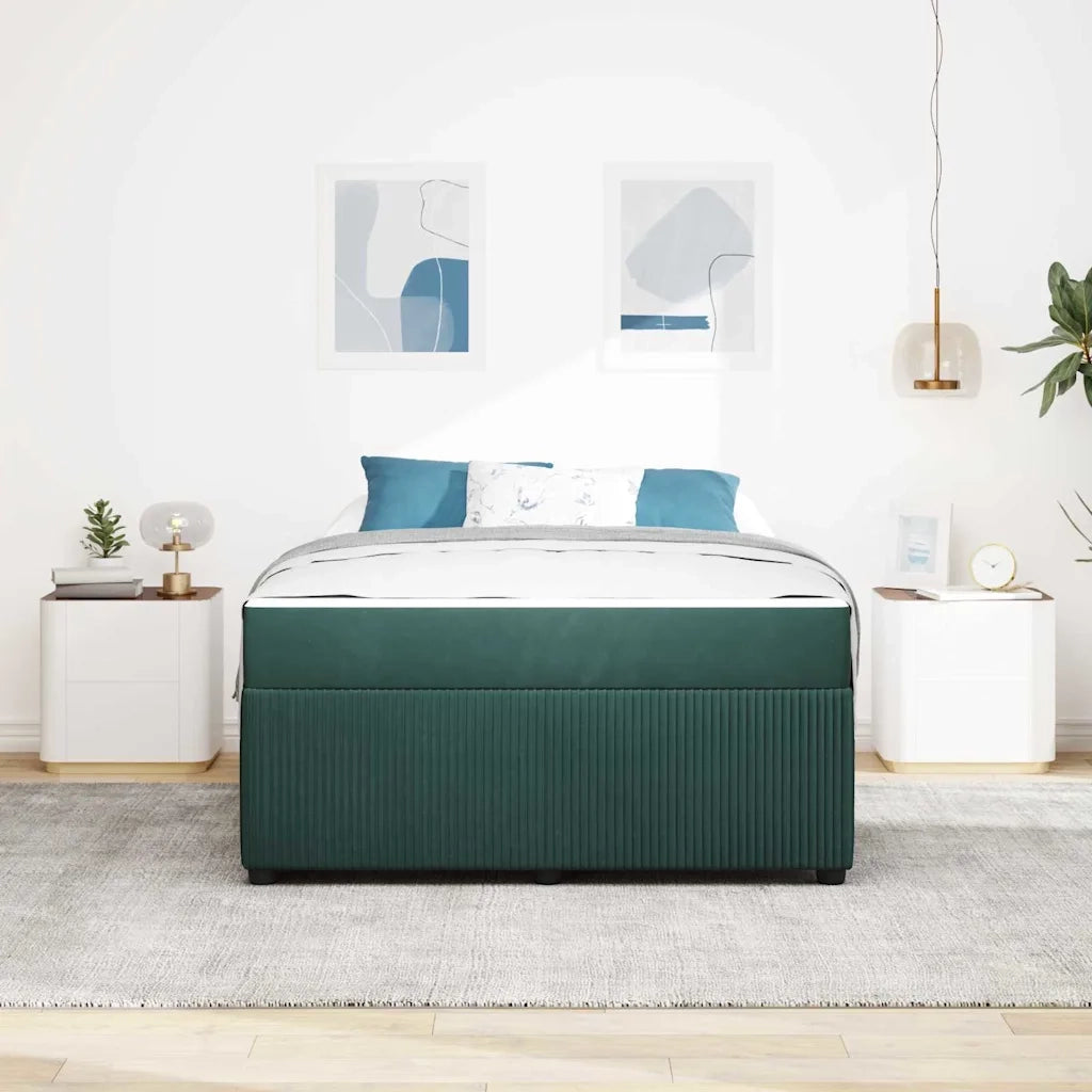 Struttura del letto Verde Scuro 140 x 200 cm Tessuto