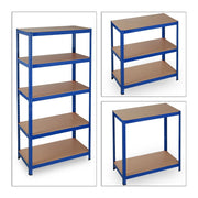 Scaffalatura per carichi pesanti con vano portaoggetti a clip per cantina o garage 180 cm acciaio blu 13_0001058