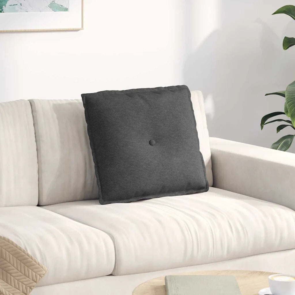 Cuscino per Schiena Grigio scuro 50 x 45 cm Tessuto in Cords 42014651