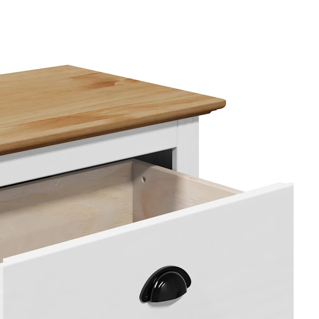 vidaXL Panca da Ingresso BODO Bianca e Marrone 114x40x45 cm