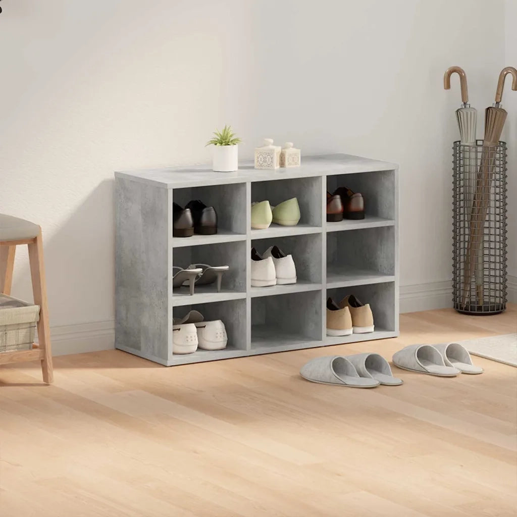 vidaXL Scarpiera Grigio cemento 77.5 x 30 x 51 cm Legno multistrato