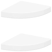 2 pz Scaffali Angolari a Parete | Mensola sospesa Bianchi 25x25x3,8 cm in MDF