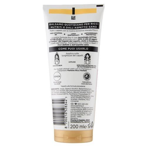 PANTENE PRO-V ACTIVE NUTRI-PLEX BALSAMO RICCI PERFETTI MODELLA RICCI CRESPI E RIBELLI CON O SENZA RISCIACQUO 200 ML
