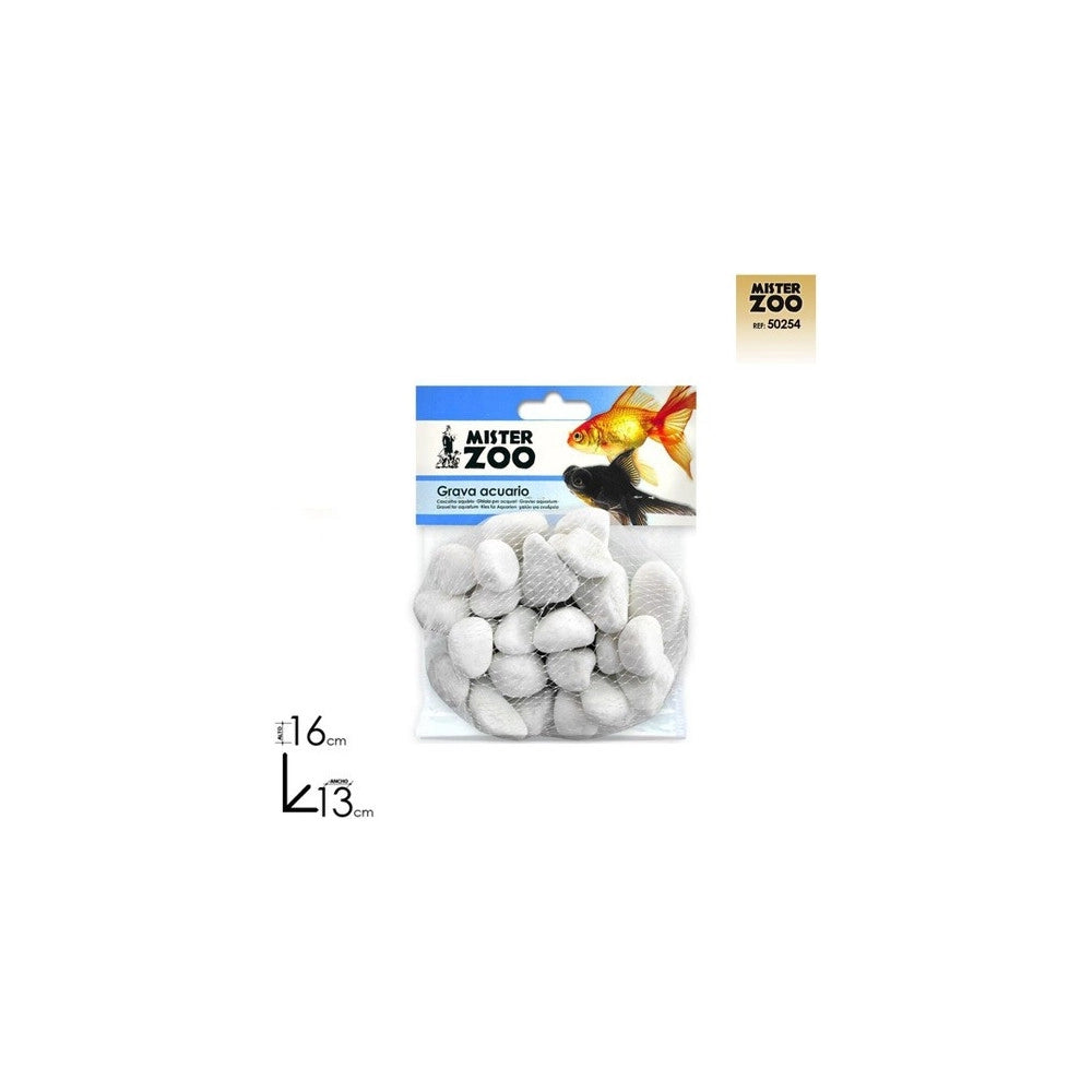 Trade Shop - Confezione Ghiaia Acquario 500 Gr Bianco Per Fondo Fondale 16 X 13 Cm Mister Zoo -