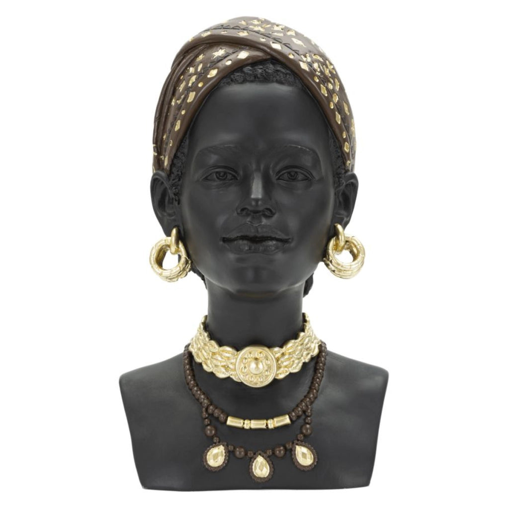 Scultura Africa 4, Nero, Poliresina, 19x18,5x30 cm