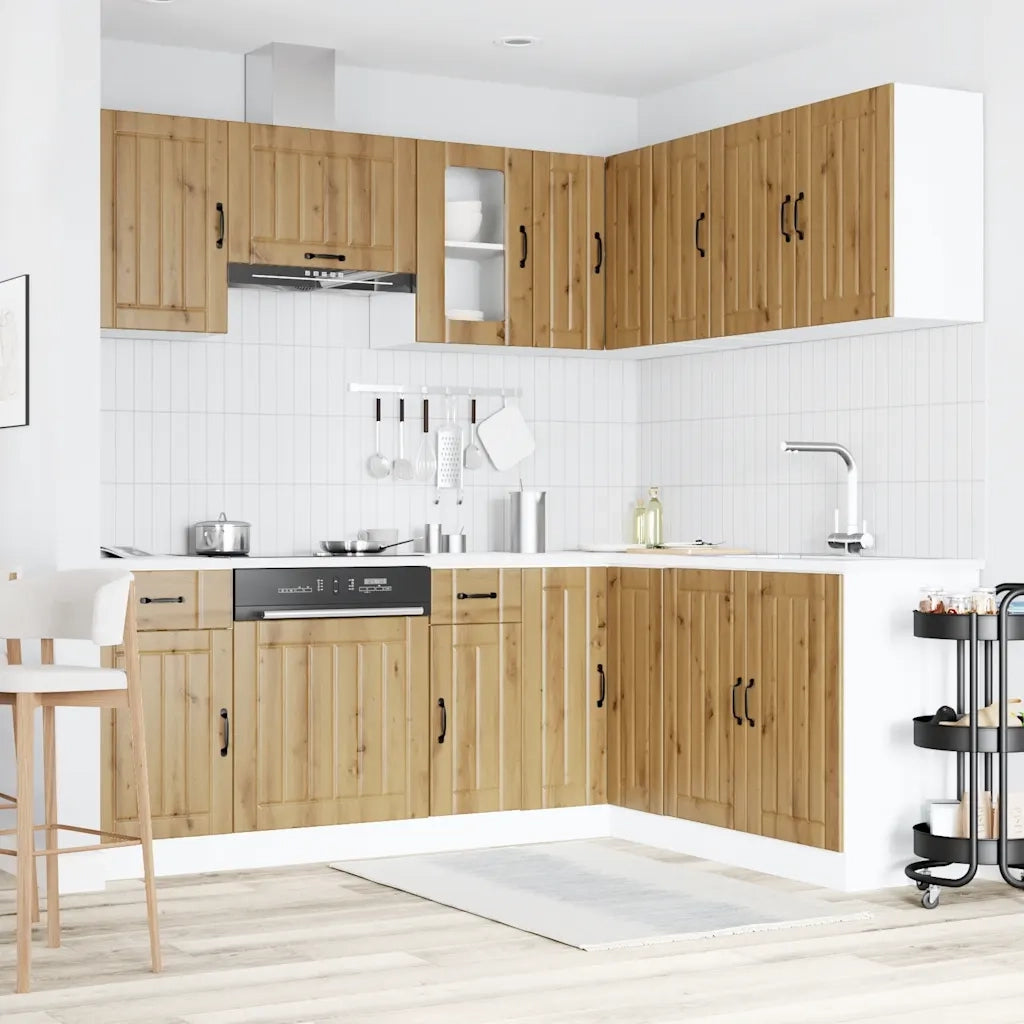 Set Mobili da Cucina 11 pz Kalmar Rovere Artigianale Truciolato 3314950