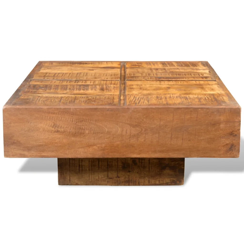 Tavolino da Salotto Marrone Quadrato in Legno Massello di Mango 241132