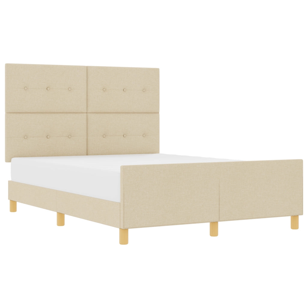 Letto Crema 160x200 cm Tessuto