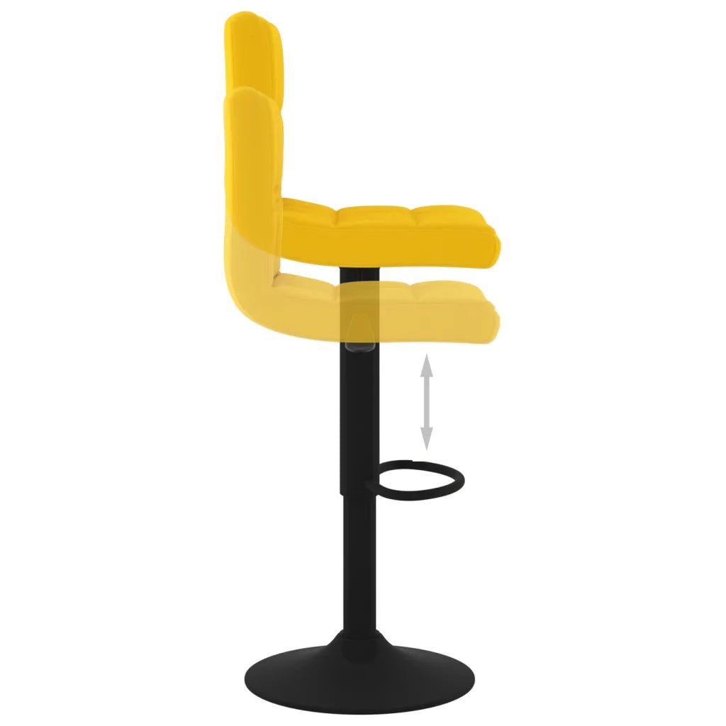 Sgabelli da Bar 2 pz Giallo Senape in Velluto cod mxl 55741