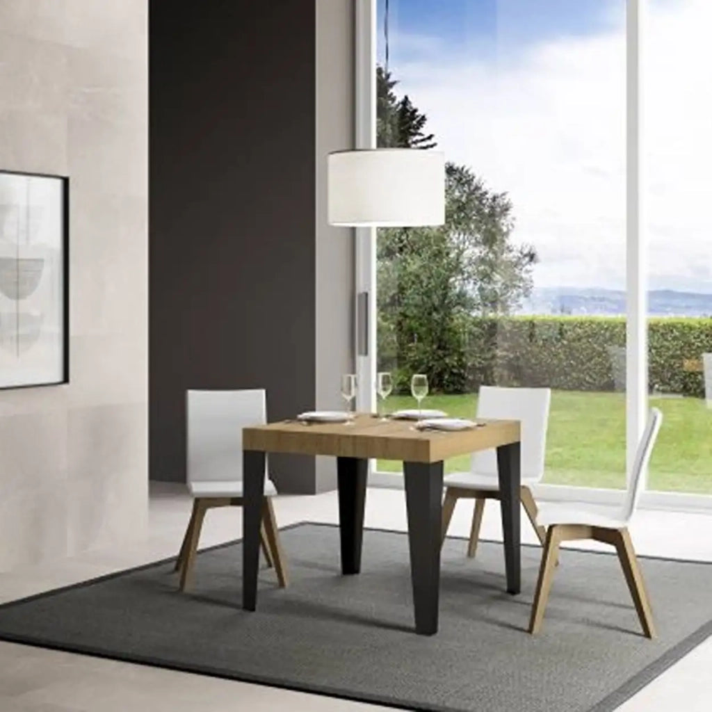 Tavolo allungabile 200/460x90 cm Flame colore quercia natura gambe antracite