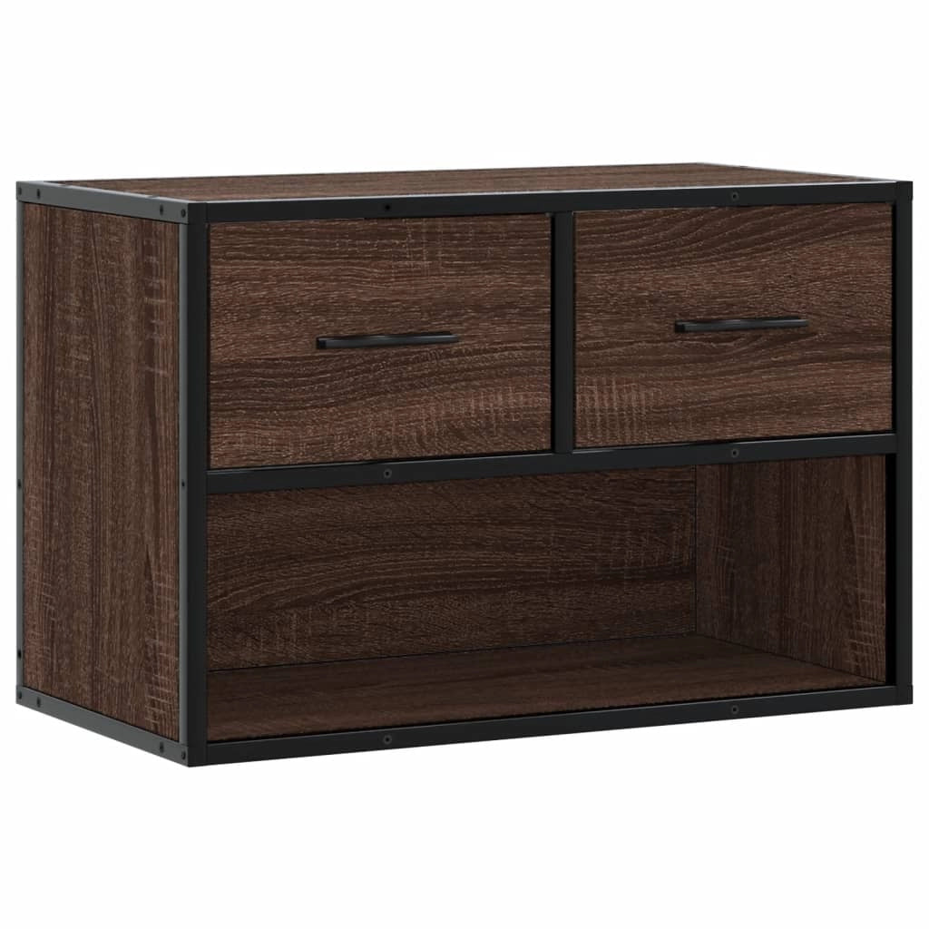 Mobile TV multimediale mensola TV credenza mobile TV per sala da pranzo soggiorno camera da letto rovere marrone 60 x 31 x 39,5 cm legno ingegnerizzato e metallo marrone 02_0027253
