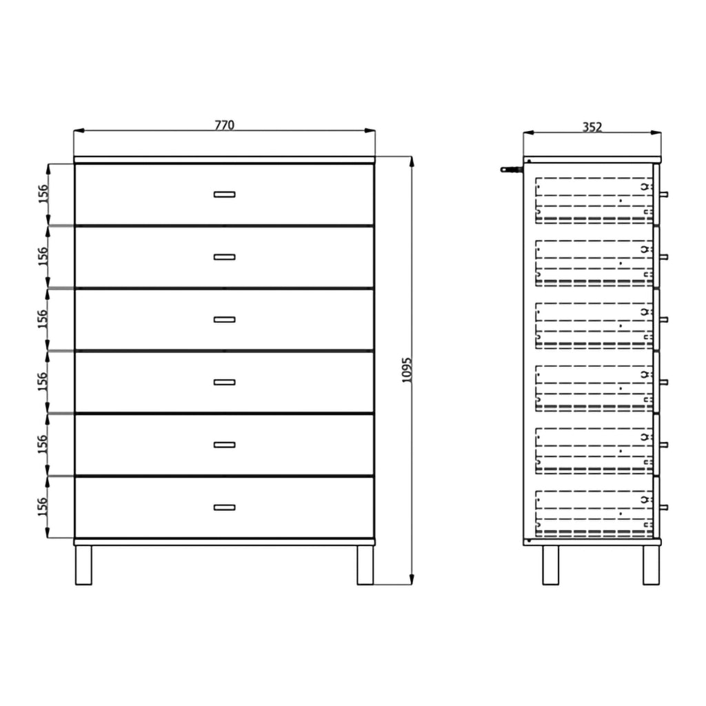 Madia Otaval, Credenza un Ripiano, 77x35x78h cm Bianco