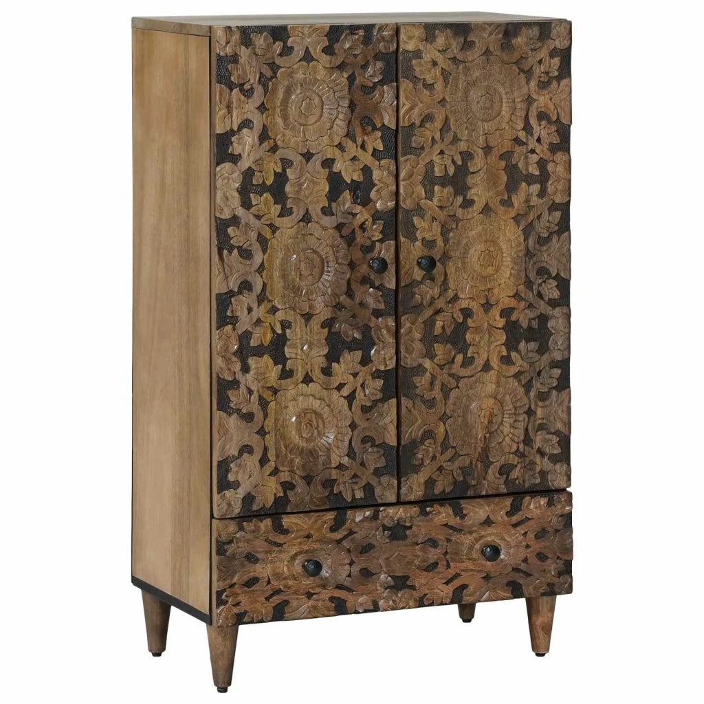 Mobile Alto Marrone 60 x 33,5 x 100 cm Legno di mango massello 4018362