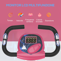 Cyclette Magnetica Pieghevole 43x97x109 cm con Display LCD Rosa