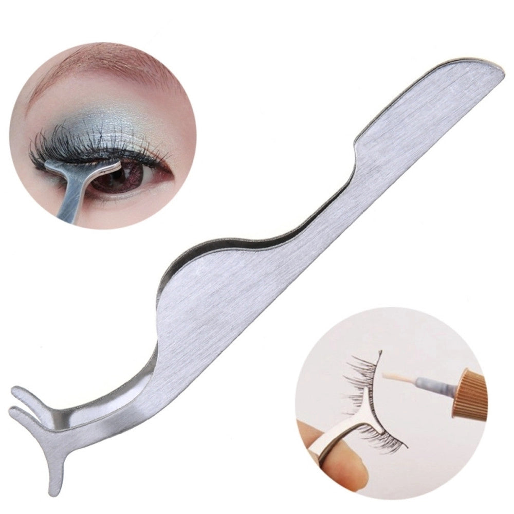 Trade Shop - Pinzetta Applicatore In Acciaio Clip Rimozione Ciglia Finte Curva Lash Extension -