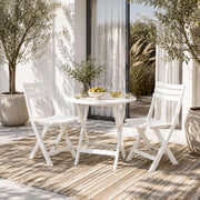 Folding Garden Chairs, 2 Pieces, Plastic, White