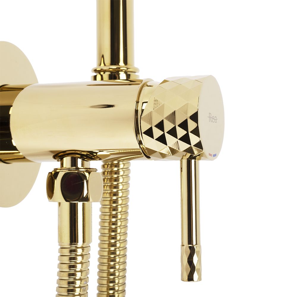 Rubinetto Bidet Rea Lungo Loop Diamond Gold