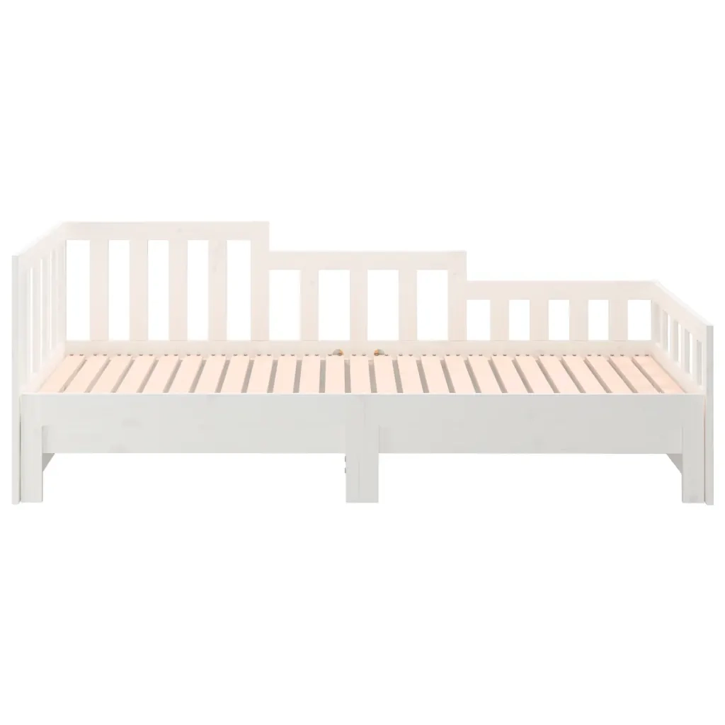 Dormeuse Estraibile Bianca 2x(90x190) cm Legno Massello di Pino 820747