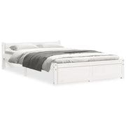 Letto matrimoniale | Letto per adulti | Giroletto Bianco in Legno Massello 120x200 cm