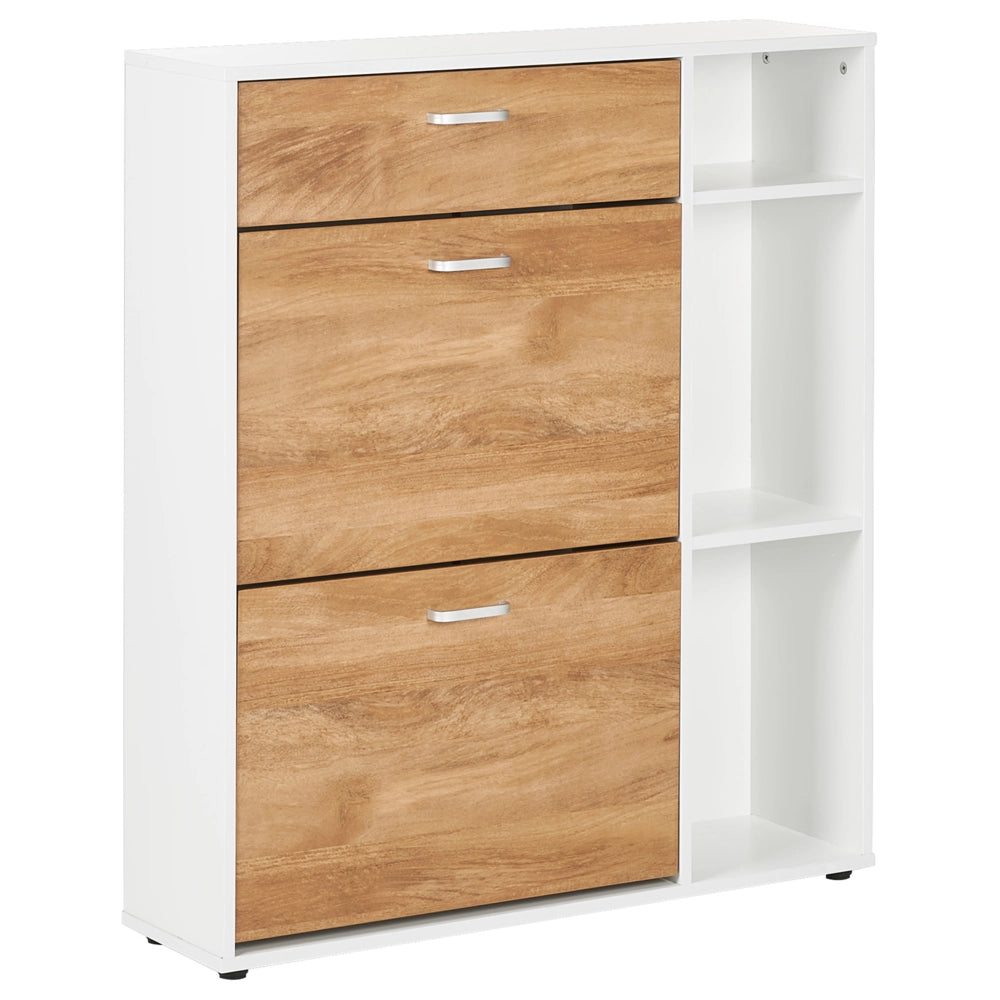 Scarpiera 2 scaffali aperti in legno ingegnerizzato bianco portaoggetti design moderno corridoio