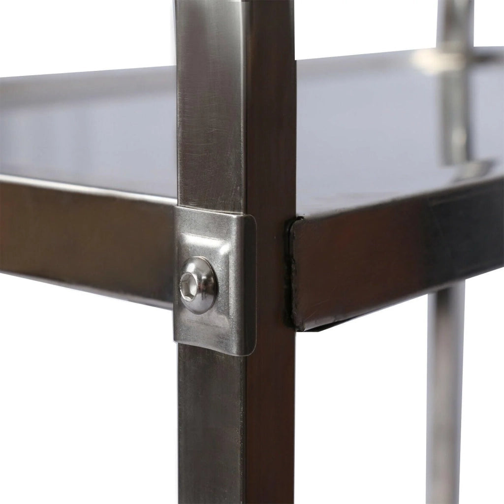 Carrello di servizio in acciaio raffinato con 2 ripiani fino a 150 kg carrello da cucina mobile acciaio inox 16_0002575