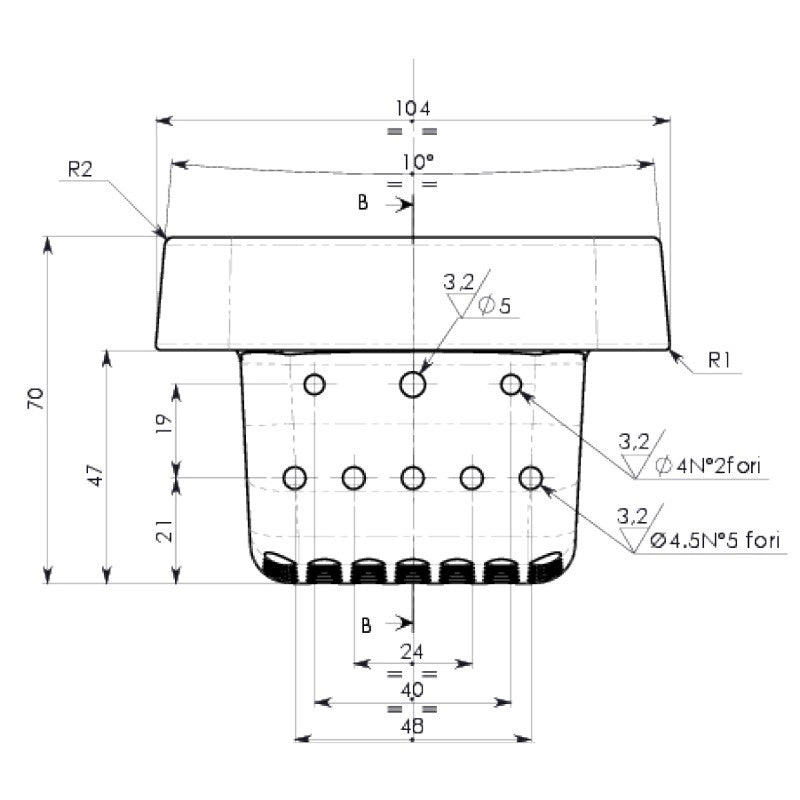 Ricambistufeapellet Braciere in ghisa Bocca: 104x104mm H: 70mm Stufa a Pellet per RAVELLI ECOTECK